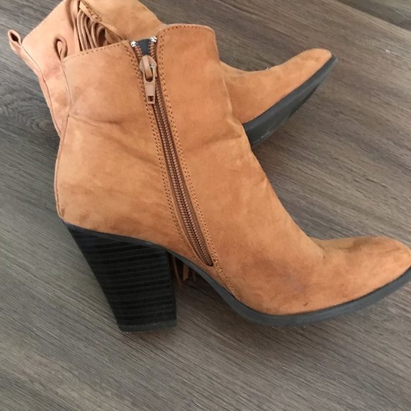 Camel Brown Tassel Heeled Bootie - Picture 7 of 7